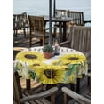 thumbnail image 2 of Outdoor Tablecloths with Umbrella Hole & Zipper, Sunflowers Round Tablecloth 54 Inch, Country Spring Botanical Flowers Bee Wooden Waterproof Table Cloth, Patio/Pool/Picnic Table Covers, 2 of 8