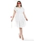 thumbnail image 4 of Vestido de lino con volantes Roman Fashion /Tallas Extras, 4355 (Blanco) blanco 36, 4 of 7