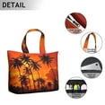 thumbnail image 3 of Ocean Sunset with Palm Trees Large Capacity Zipper Tote Bag, Lightweight Travel Shoulder Bag with Interior Organization, Perfect for Gym & Flights, 3 of 5