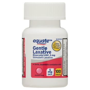 Equate Gentle  s for , 100 Count, Bisacodyl 5 mg