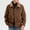 #Coffee, variant on DPTALR Men's Solid Color Casual Warm Fleece Button Jacket with Faux Pocket,Flared Collar,Long Sleeve,Dark Gray,Big and Tall Men M