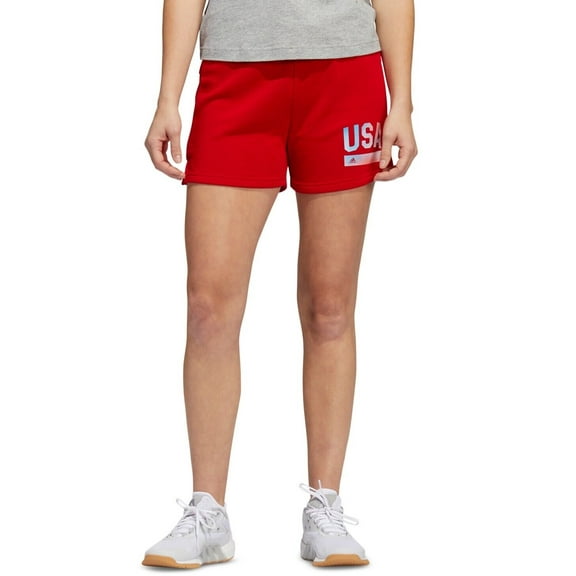 ADIDAS Women's Americana Drawstring Shorts Red Size M
