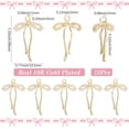 thumbnail image 2 of 1 Box 10Pcs Real 18K Gold Plated Brass Cubic Zirconia Charms Bowknot Charm Bulk Metal 28mm Bowtie Long Ribbon Pendants with Jump Ring for Jewelry Making Bracelet Earrings DIY Crafts Clear, 2 of 4
