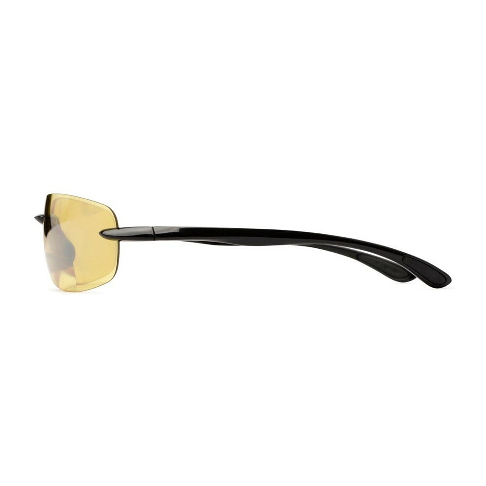 "The Influencer" Bifocal Sunglasses - Lightweight Unisex Reading Sunglasses - Black/Night Driving - 1.00