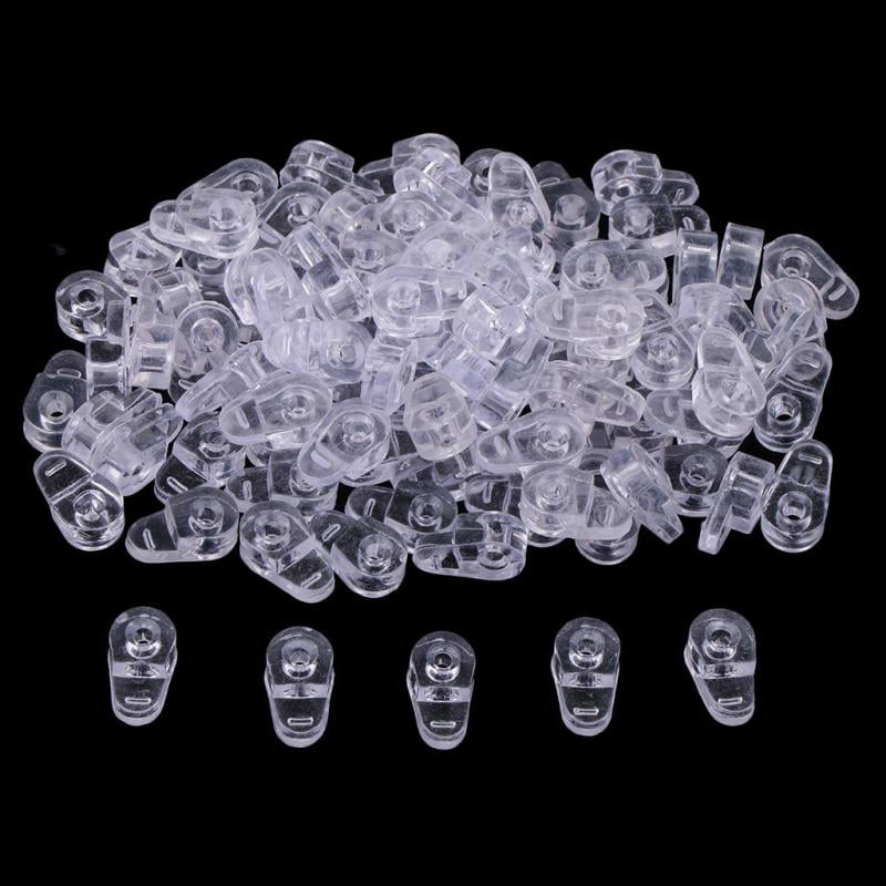 100pcs Clear Plastic Glass Clips Screen Retainers Fixing Clamp with Screw 