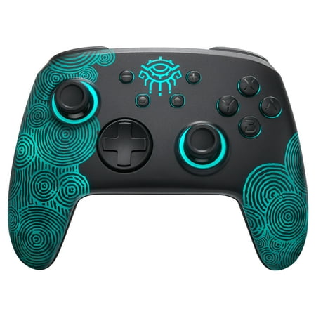 [Luminous Pattern] Switch Pro Controller Wireless Compatible with Nintendo Switch/OLED/Lite, FUNLAB Firefly Bluetooth Remote Gamepad with 7 LED Colors/Paddle/Turbo/Motion Control for Zelda Fans