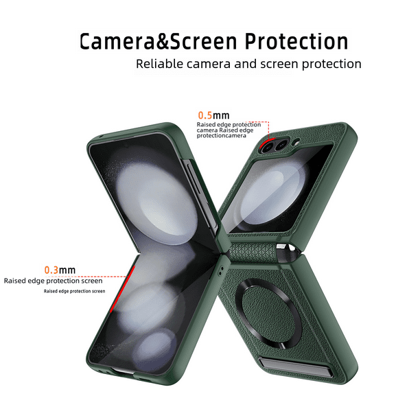 Aplicable al soporte de carcasa de teléfono móvil plegable con bisagra Samsung FLIP5, anillo magnético, fuente de carga inalámbrica