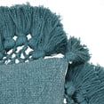 thumbnail image 4 of Stone Washed Denim Blue Cotton Tasseled Pillow, 4 of 4