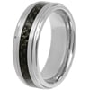 Men's Tungsten and Black Carbon Fiber Wedding Band