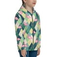 thumbnail image 5 of Pofeuu Flamingo Print Teenage Zipper Hoodie Sweatshirts Hooded Casual Jackets With Pocket For Boys Girls-Small, 5 of 6