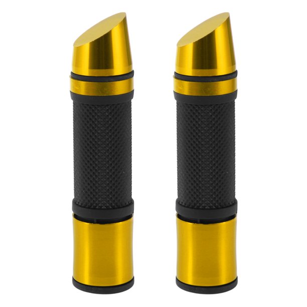 Empuñadura de manillar universal de 7/8" 22mm 15/16" 24mm de Unique Bargains, cubierta de goma y aleación de aluminio para motocicleta y scooter, tono negro dorado, 1 par