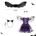thumbnail image 4 of BCBL Vestido De Halloween Para Niños Niña Disfraz De Murciélago Púrpura Con Diadema Fiesta, 4 of 4