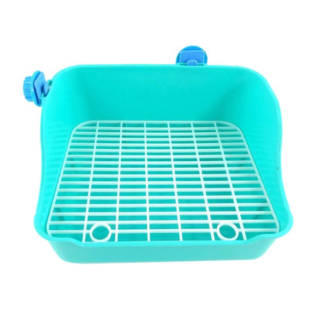 pitrice Rabbit Toilet Box Tray Small Pet Potty Trainer Guinea Pig Poop Tray Green
