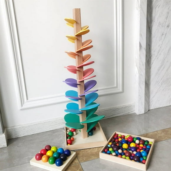 Arbre Musical Arc-en-Ciel Pétales d'Assemblage Boules en Bois Jouets Musicaux Blocs de Construction Éducatifs pour Enfants Arbre de Sagesse pour Bébé Cadeau d'Anniversaire Noël