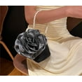 thumbnail image 2 of Women Floral Evening Bag Rose Elegant Satin Small Purses with Detachable Pearl Strap for Wedding, Party, 2 of 8