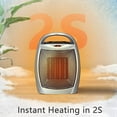 thumbnail image 4 of 1500W Space Heater, ETL Certified Ceramic Small Heater with Thermostat,Electric Portable Heater Fan for Home Dorm Office Desktop and kitchen,SILVER, 4 of 7