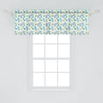 thumbnail image 2 of Ambesonne Tropical Valance Pack of 2, Pineapples Hawaiian Art, 54"X18", Petrol Blue Yellow Pink, 2 of 3