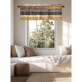 thumbnail image 4 of Kitchen Valances for Window, Farm Gradient Yellow Brown Wood Grain Light Filtering Rod Pocket Valance Curtain, Vintage Wood Board Short Curtains Window Topper for Bedroom Bathroom Living Room 42x12in, 4 of 9