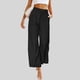 thumbnail image 2 of Pantalones de pierna ancha para mujer, pantalones holgados con botones de cintura alta informales a la moda para primavera y otoño, negro XL, 2 of 5