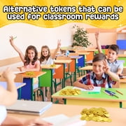 Sinekong 200 pcs Gold Coins, Plastic Gold Coins Bulk, Pirate Treasure for Pirate Party, Treasure Hunt Game, Fake Coins for Classroom Rewards Tokens