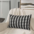 thumbnail image 1 of ZNDUO Rectangular Plush Cushion Cover, Black Abstraction Seamless Pattern Non-Pilling Hidden Zip Bedroom Sofa Pillowcases, 14"x20", 1 of 8