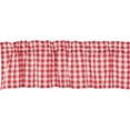 thumbnail image 5 of VHC Brands Annie Buffalo Check Cotton Farmhouse Kitchen Curtains Rod Pocket Hanging Loops 16x60 Valance, Red, 5 of 7