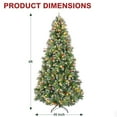 thumbnail image 5 of VIVATREES 6ft Pre-lit Flocked Artificial Christmas Tree Red Berries 956 Hinged Frosted Branch Tips Spruce w/ Pine Needle 250 Warm White LED Lights Foldable Base, 5 of 9