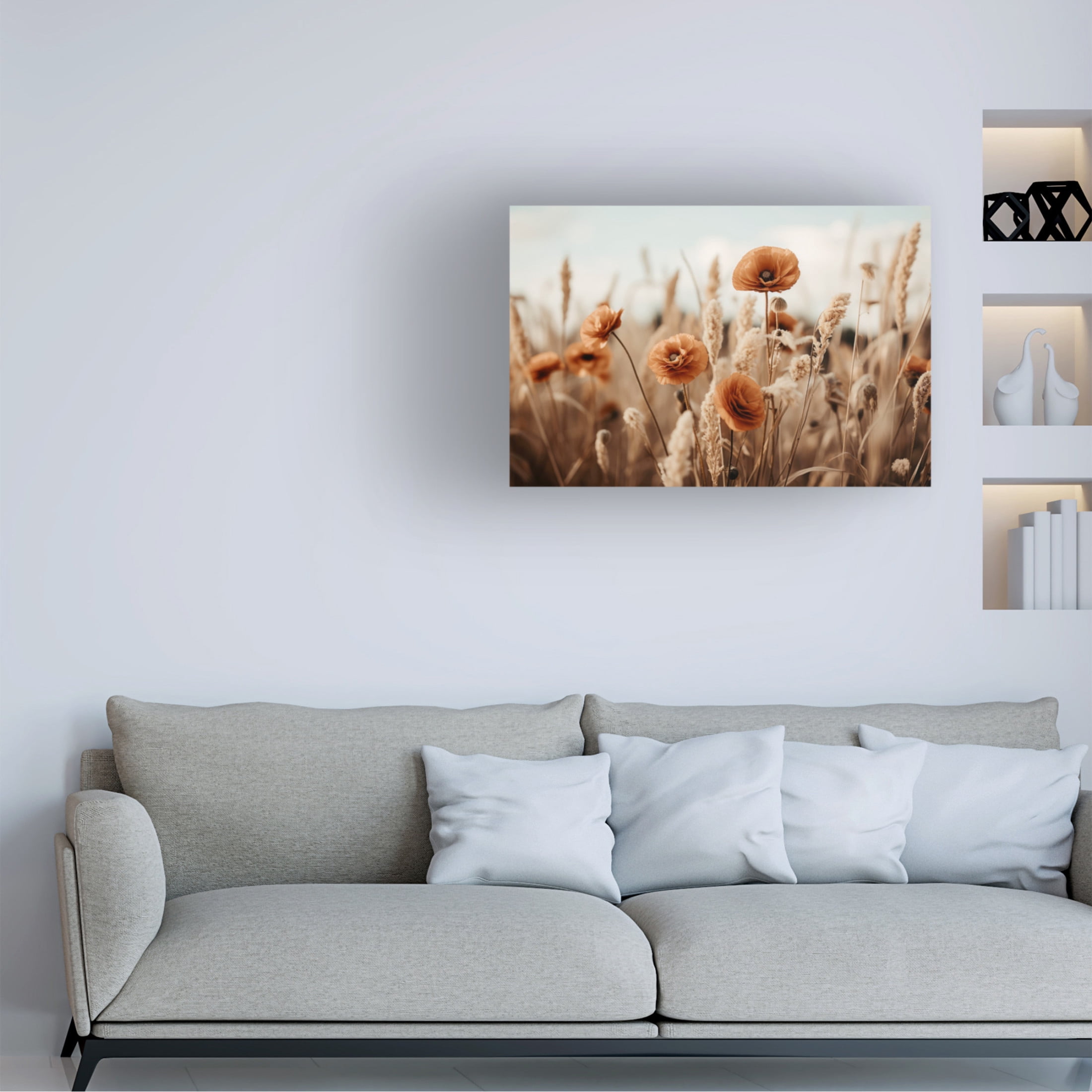 Trademark Fine Art Treechild Orange Poppy Field Canvas Wall Art