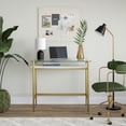 thumbnail image 3 of Henn&Hart 36" Brass/Faux Marble Metal/Glass/Faux Marble Home Office, 3 of 7