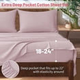 thumbnail image 4 of Pure 1000 Thread Count PIMA Cotton- Sateen Weave 4-Piece Twin XL(39" X 80") Light Pink, Single Ply Yarns, Sateen Weave, Fits Mattress 18"inch Deep Pocket, 4 of 4