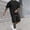 Black, variant on Short Sets for Men Two Piece Set Casual T Shirts and Shorts Men Summer Outfits Beach Wear Clothing Matching Sets