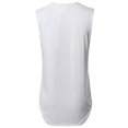 thumbnail image 2 of FashionOutfit Men's Solid Casual Raw Cut Edges High Low Tank Top MADE IN USA, 2 of 3