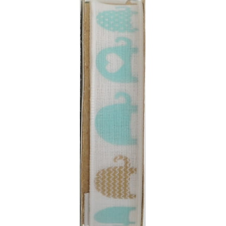 - OFFRAY RIBBON ELEPHANT LINE 5/8 INCHES AQUA