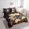 thumbnail image 3 of Manfei Chic Lotus Flower 7 Pieces Bedding Comforter Set,Country Plant Floral Full Bedding Set,Staryy Night Fitted Sheet Flat Sheet For Kids,Microfiber Bedroom Decor Reversible, 3 of 8