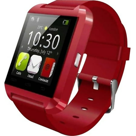 MYEPADS Bluetooth Smart Watch - Wrist - Pedometer, Barometer - Stopwatch, Alarm, Text Messaging - Distance Traveled - Bluetooth - 6 Hour - Red - Music, Communication,