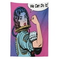 thumbnail image 3 of Ambesonne Comics Tablecloth Rectangular Table Cover, Retro Comics Woman, 60"x84", Multicolor, 3 of 4
