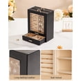 thumbnail image 3 of Enogets Jewelry Organizer with Display Windows& 3 Drawers, Jewelry Box for Girls Women Jewels(Black + Gold), 3 of 10