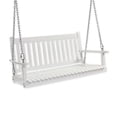 thumbnail image 2 of Plow & Hearth Slatted Wood Porch Swing - Natural Stain, 2 of 2