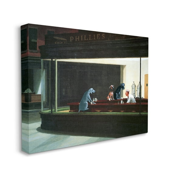 Stupell Industries Night Dogs Classic Alternative Painting Family Pet Canvas Wall Art by Chameleon Design, Inc.