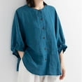 thumbnail image 2 of Short Sleeve Shirts for Women Casual Blouse with Round Neck Oversized Fit Womens Summer Tops, 2 of 6