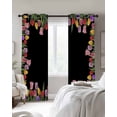 thumbnail image 2 of Easter Tulip Blackout Curtains 90 Inch Length 2 Panels Set for Living Room Bedroom, Spring Watercolor Country Flower Plant Privacy Window Treatment Thermal Insulated Black Out Drapes 52"x90", 2 of 8