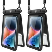 Waterproof Phone Pouch, Takfox [Up to 7" Large] 2 Pack Universal IPX8 Waterproof Cell Phone Case Dry Bag for iPhone 14 Pro Max/13/12/11/SE/8,Galaxy S23 Ultra/S22/S21 for Vacation- Black