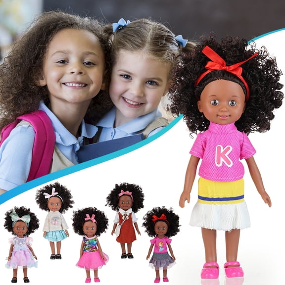 KOYPTL 10 Inch Realistic African American Baby Girl Doll Reborn Baby Dolls with Outfits and Curly Hair Washable Baby Doll for Toddlers 1-3,Xmas Birthday Gifts for Kids Boys Girls 2 3 4 5 Years Old
