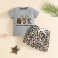 thumbnail image 2 of mgoYE Baby Boy Clothes 6-9 Months Toddler Baby Boy Summer Clothes Deer Print Short Sleeves T-Shirt Elastic Camouflage Shorts 2 Piece Outfit(Grey,3-6 Months), 2 of 8