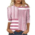 thumbnail image 2 of Njagoc3 Womens Fashion Printed T-shirt 3/4 Sleeves Blouse Round Neck Casual Blouse Tops, 2 of 6