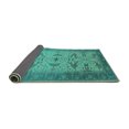 thumbnail image 2 of Ahgly Company Indoor Round Oriental Turquoise Blue Traditional Area Rugs, 3' Round, 2 of 4