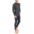 thumbnail image 2 of Little Donkey Andy Men's Thin Thermal Underwear Set Performance Base Layer Wicking Active Long Johns Top & Bottom with Fly Black XL, 2 of 7