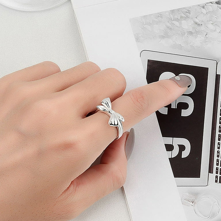 Sterling silver online bow ring
