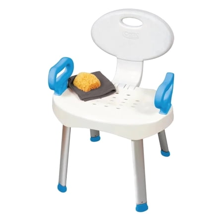 Carex E-Z Bath Shower Seat with Large Handles, Adjustable, 300 lbs. Weight Capacity, for Bathroom Safety - 1 Each