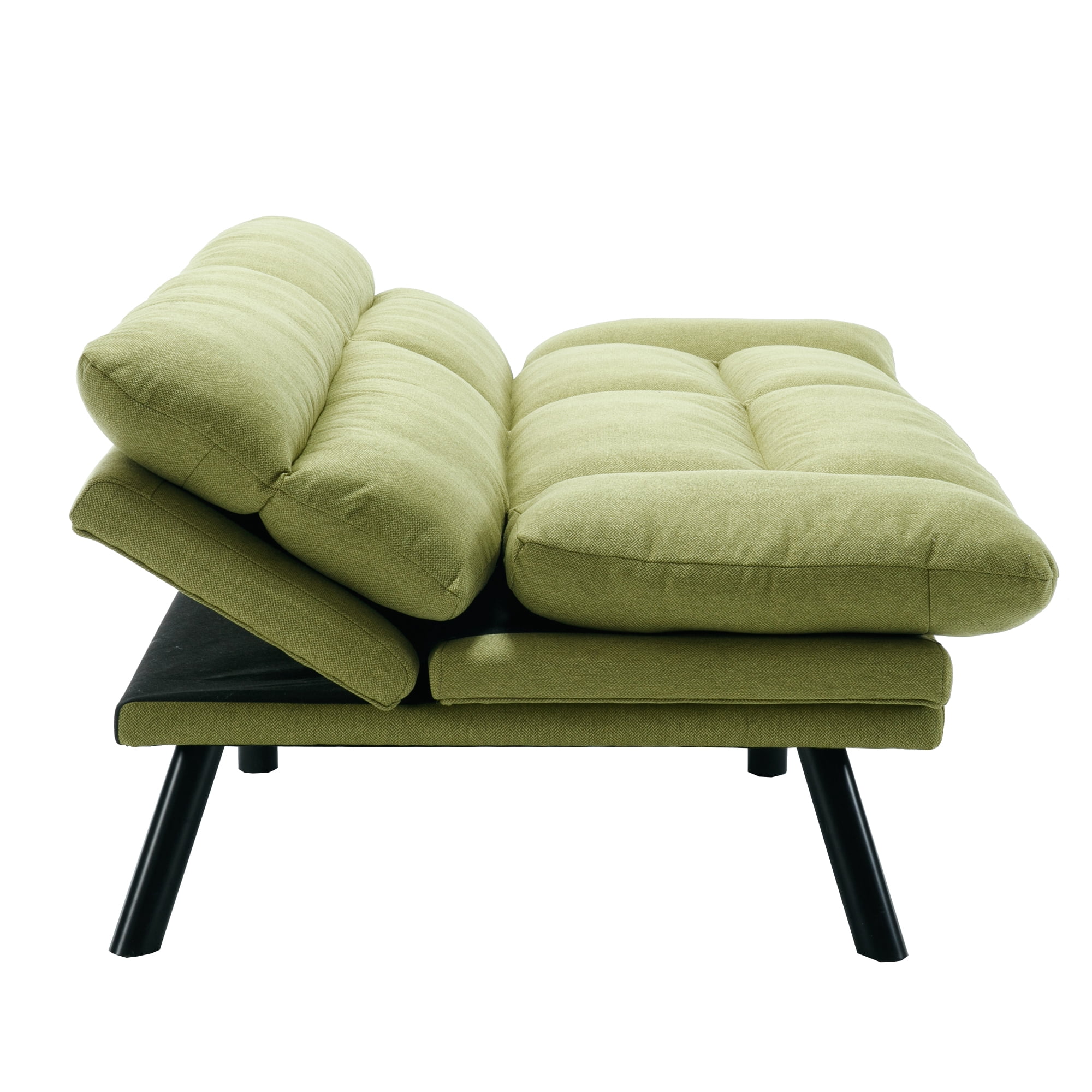 MOONMISS Futon Sofa Bed Linen Couch Modern Convertible Folding Recliner,Green